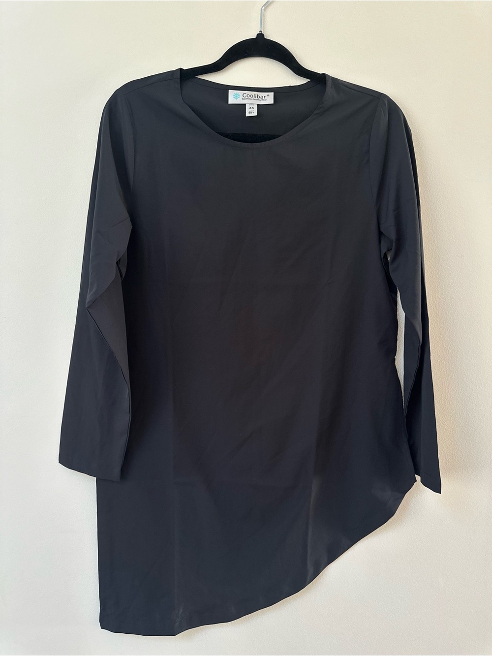 Coolibar Black Asymmetric Long-Sleeve Tunic Top